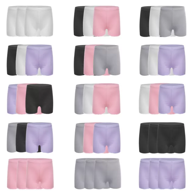 3Pack Kids Girl Boy Cut Ballet Dance Booty Shorts Gym Sports Yoga Shorts Safety