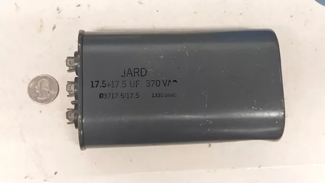 Nice Dual 17 uF 370 Volt AC Capacitor / Old Vintage Ham Radio Tube Motor Start