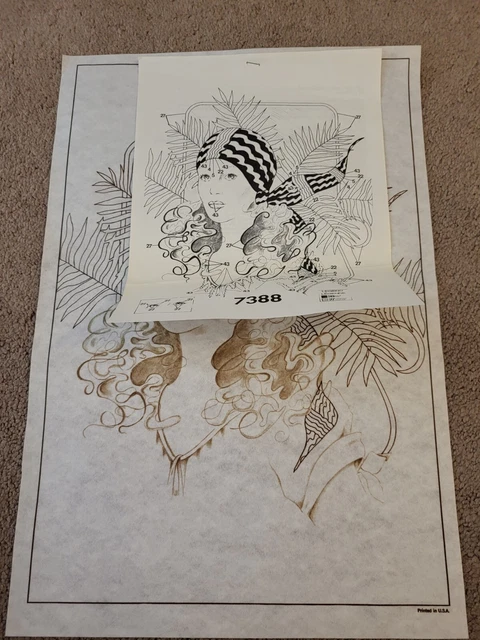 Gráfico TRI CHEM VOGUE II 7388 cuadro para pintar 19"" x 13"" mujer dama 1981 de colección