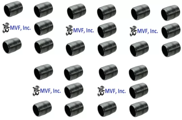 1/2" x Close (1-1/8") S/40 A53 Black Steel Pipe Nipple (NPT) N2040011 (25-Pack)