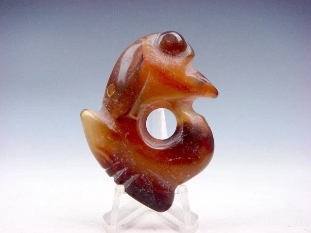 Old Nephrite Jade Stone Carved Sculpture HongShan Culture Phoenix Bird #08062308