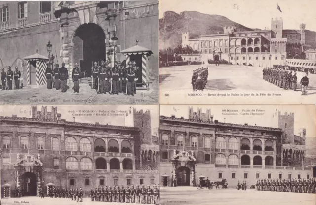 Lot of 4 Antique Postcards MONACO Guard of Honor Carabinieri Postcards