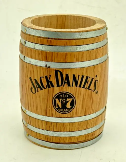 Jack Daniels Mini Wooden Barrel - Pen Pot Storage Pub Home Bar Whiskey