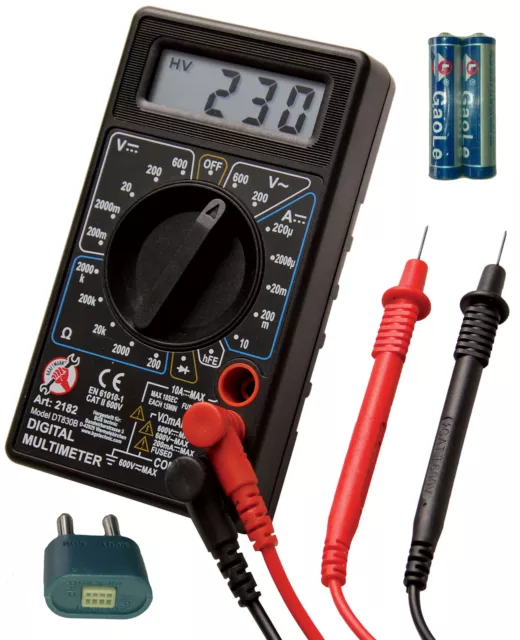 Multimètre digital voltmetre 1000V Ampèremètre Testeur Electrique LCD
