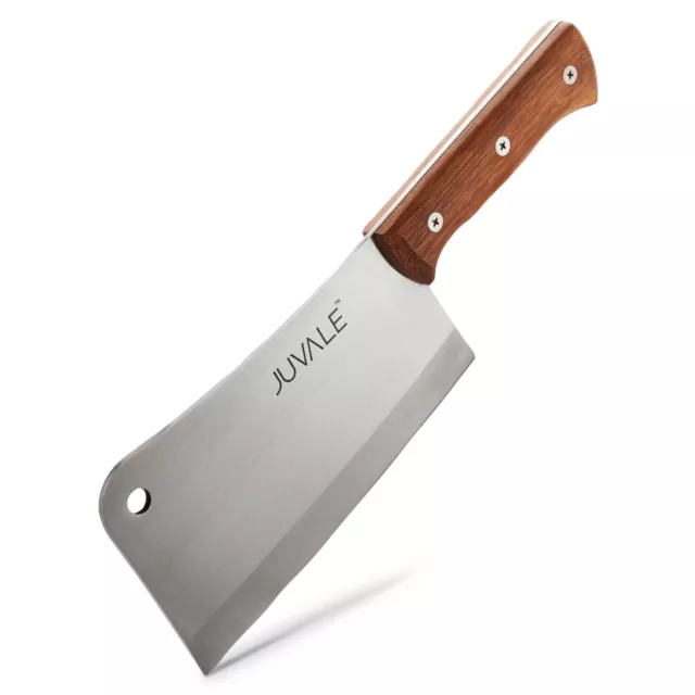 Juvale Stainless Steel Meat Cleaver Knife with Wooden Handle, Heavy Duty Bone...
