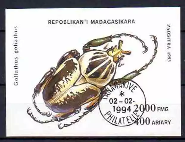 Animaux Insectes Madagascar 1994 (22) bloc Yvert n° 90B oblitéré used