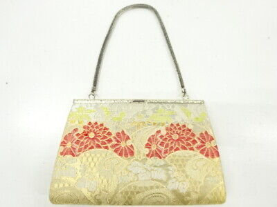 6303784: Japanese Kimono / Antique Bag / Woven Kiku & Paulownia