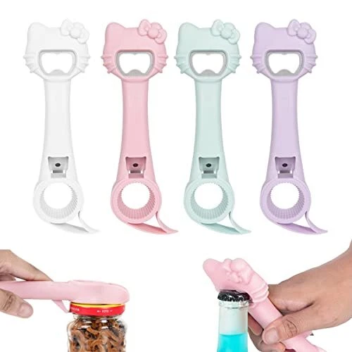 4 in 1 Bottle Opener Beer Opener Can Opener 4 PCS Multifunction Jar Opener Ki...