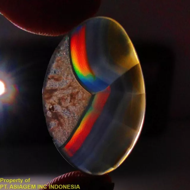 14ct 'A' Grade Rainbow IRIS AGATE ~Multi-Color Fire~ 1-of-a-kind ~100% Natural
