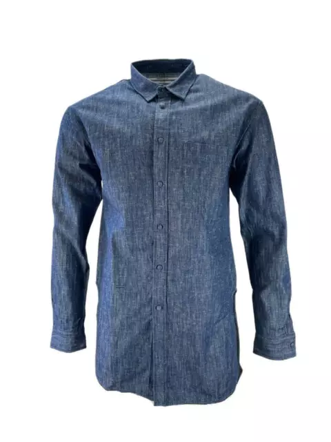 ROBERT GELLER Men's Denim Collared Shirt #1021 48 NWT