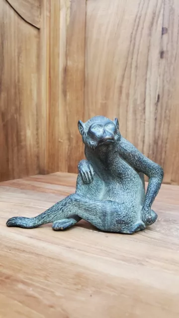 Japanese Meiji Bronze Monkey Excellent Sculpture Statue