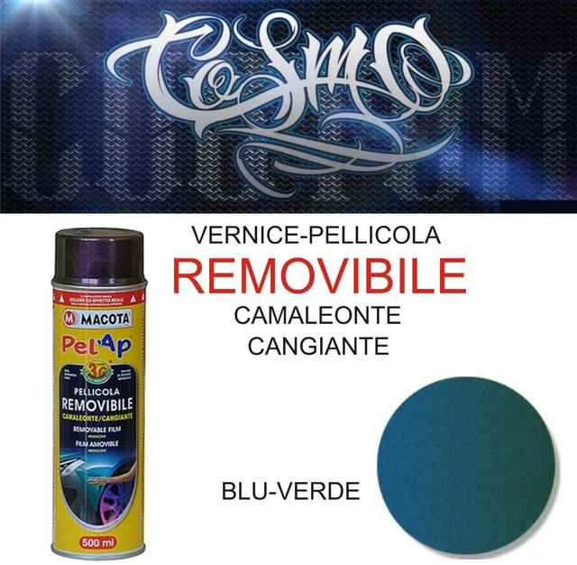Vernice Spray Pellicola Rimovibile Blu Race - Per Auto, Metallo, Plastica, 400ml - Foto 3