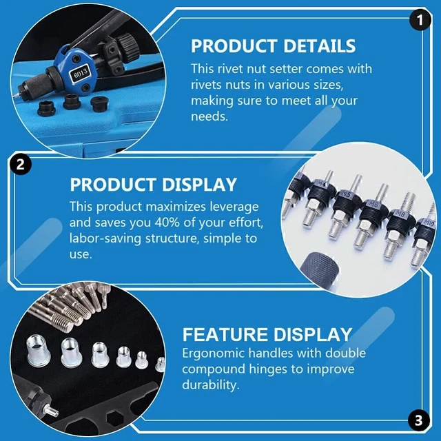 HAND RIVNUT NUT M3 M5 M6 M8 M10 M12 for M3 Portable pop riveter for M4 ...