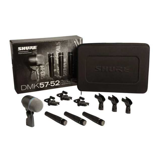 Shure DMK57-52 Drum Microphone Kit - 3 SM57s, 1 BETA 52A, 3 A56D Mounts