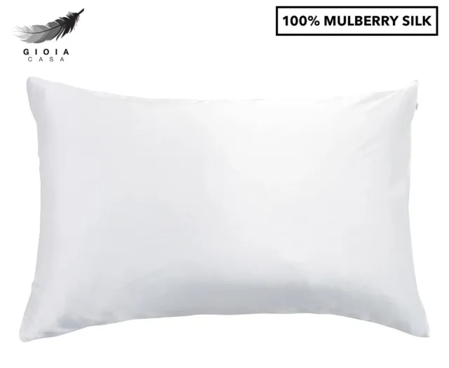 Gioia Casa Two-Sided 100% Mulberry Silk Pillowcase - White