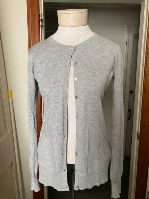 Barneys New York gray silk cotton cashmere cardigan, S, excel. condition