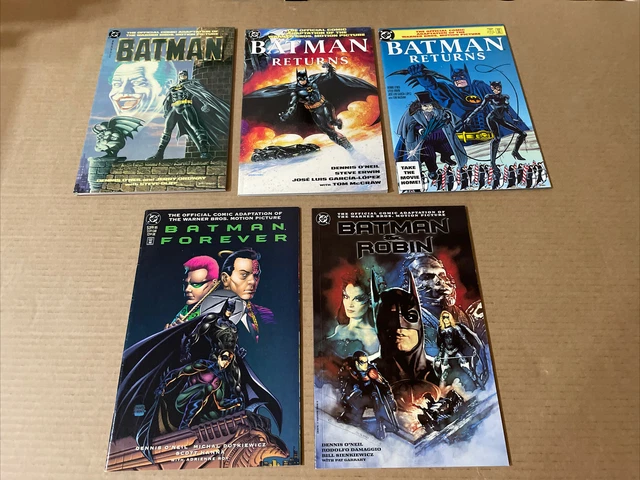 Batman Official Movie Adaptation, Returns, Forever & Batman & Robin Dc Comic Set