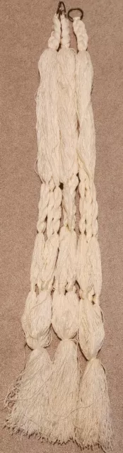 3 colgadores vintage boho chic color marfil macrame con borlas 38" de largo