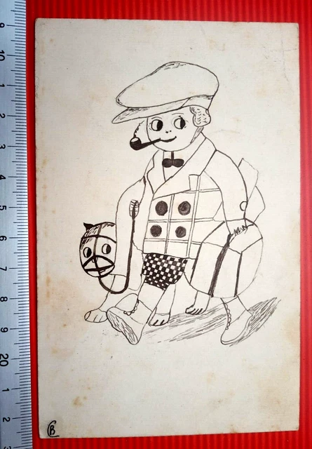 cartolina simpatica figurata illustratore CB - f.p. v. 1932