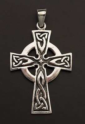 Crucifix Pendentif Croix Celtique Celte Irlandais en Argent 925-6.4g K51 25889
