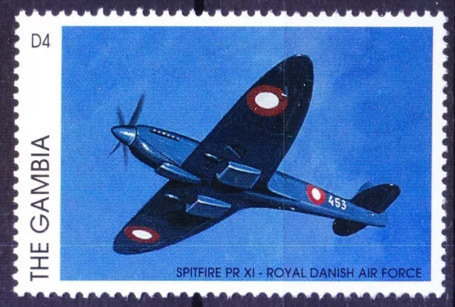 Gambia 1996 MNH, Spitfire PR XI Royal Danish Air Force World War II [Ps]