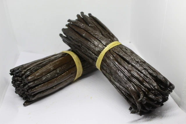 VANILLA BEANS GRADE B  50 BEANS 12cm+ ( Approx. 5 inches+  )  - 50 BEANS ORGANIC