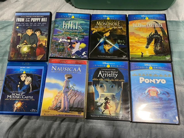 DISNEY STUDIO GHIBLI 8 DVD Blu-ray Lot Ponyo Kiki’s Delivery Service