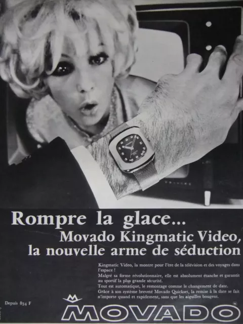 Publicité De Presse 1968 Montre Movado Kingmatic Video - Advertising