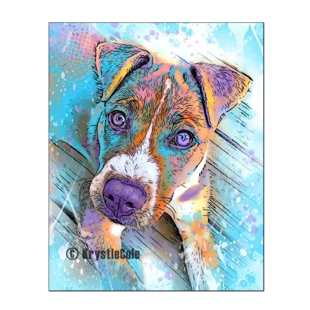 Pit Bull Art Print on PAPER or CANVAS. Original Dog Artwork by Krystle Cole