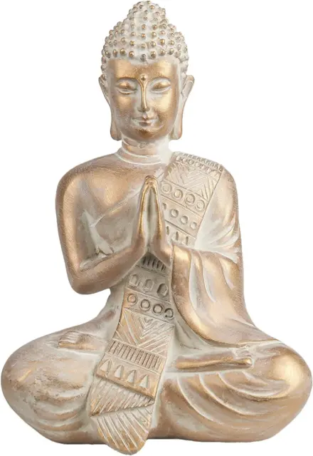 Praying Buddha Statue Zen Decor, Rustic Meditation Buddha Decor Serene Decorativ