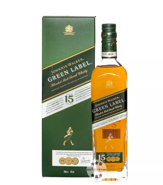 Johnnie Walker Green Label Whisky / 43 % Vol. / 0,7 Liter-Flasche in Geschenkbox