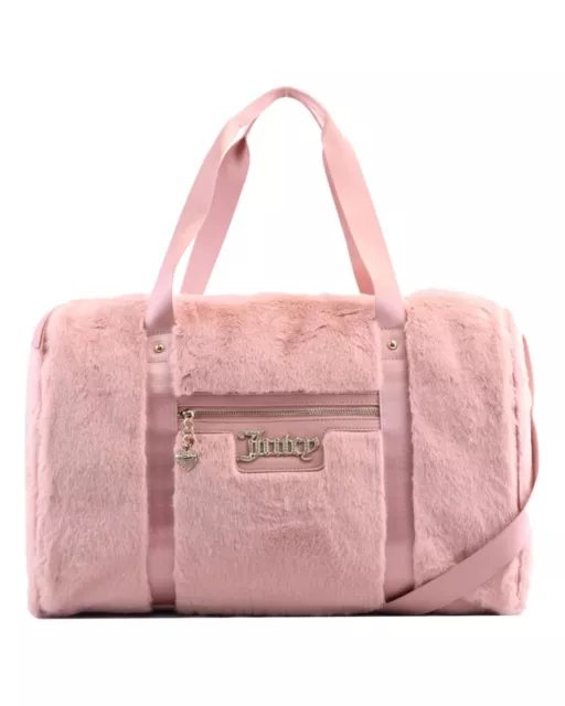 Juicy Couture Fluffy Weekender Overnight Duffle Bag Large Dusty Blush  New