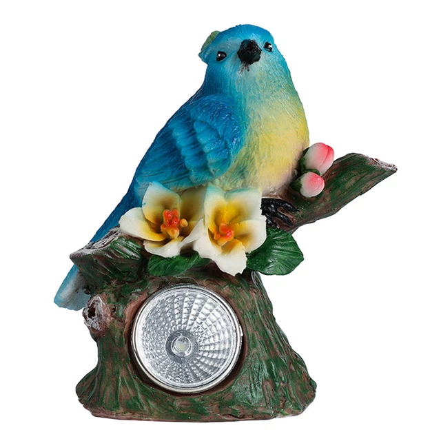 Garden Solar Figurine Bird Resin Lamp Frog Decor Animal Light