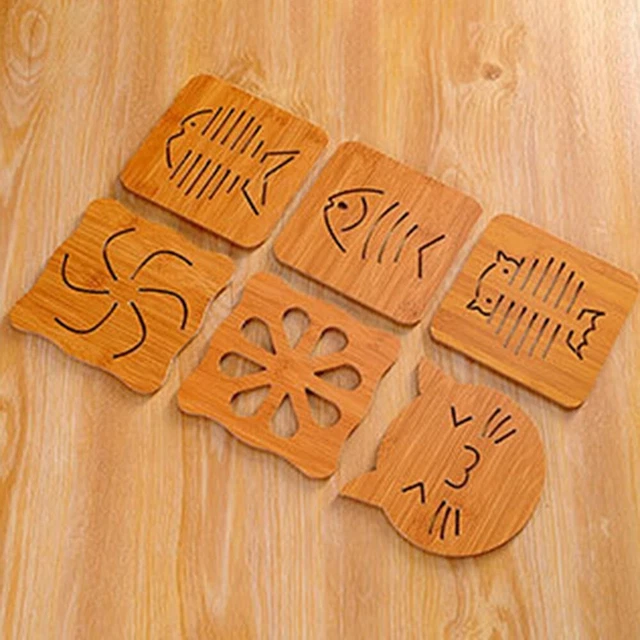 Tovaglietta da tavolo per piatti caldi ciotola teiera resistente al calore cucina stampa legno