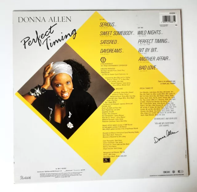 Donna Allen - Perfect Timing,  LP /Vinyl,  12", 1986/1987, CBS Records, 450888 1 2