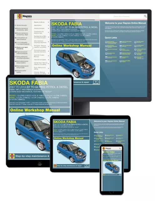 Skoda Fabia Petrol and Diesel (May 2007-2014) 07 to 64 Haynes Online Car Manual