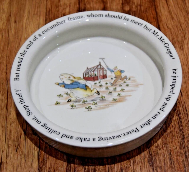 VINTAGE WEDGWOOD BEATRIX Potter Peter Rabbit Mr. McGregor Child's Bowl ...