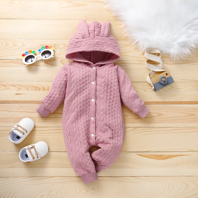 Tuta tutina con cappuccio neonato bambino bambino orso bambina orso body abiti 4