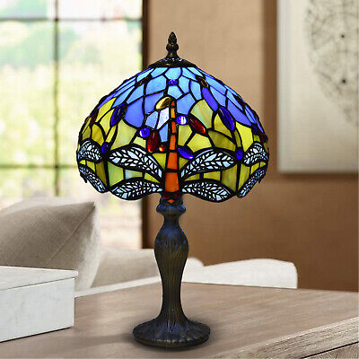 Tiffany Dragonfly Style Handmade 10 inch Table Lamp Stained Glass Multicolor