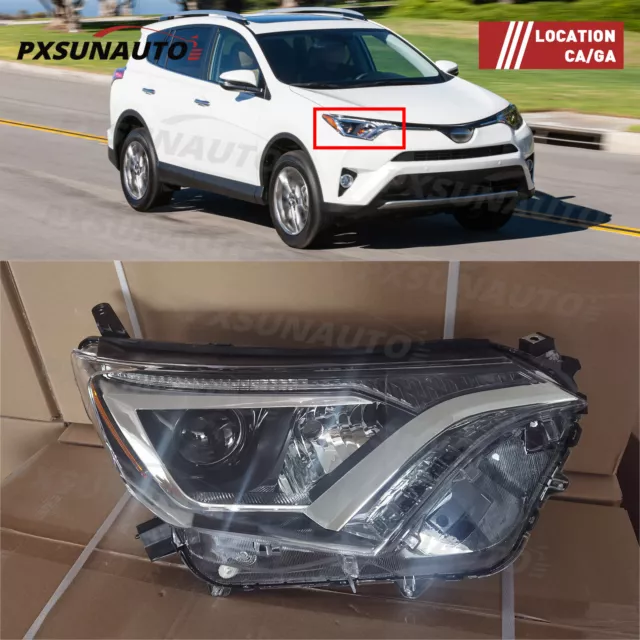 For 2016 2017 2018 Toyota Rav4 Halogen Projector Headlight Headlamp Right RH