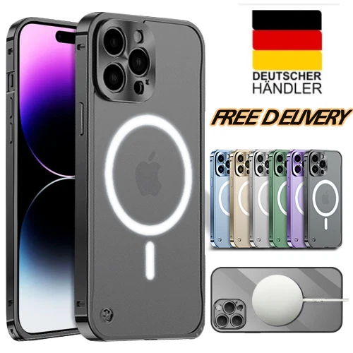 Für iPhone14/12/13 Pro Max Metall Magsafe Hülle Matt Back Cover Handy Schutzcase