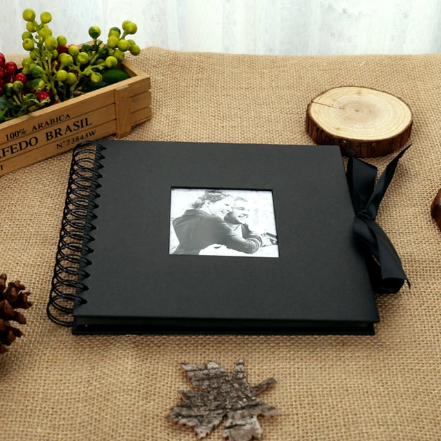 Álbum de colección de papel negro de 10 pulgadas álbum de fotos hágalo usted mismo álbum de almacenamiento para San Valentín