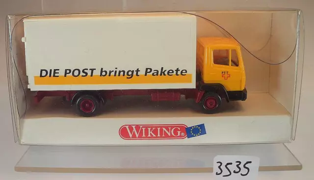 Wiking 1/87 Nr. 552 04 MB Mercedes Benz Koffer LKW PTT Schweizer Post OVP #3535