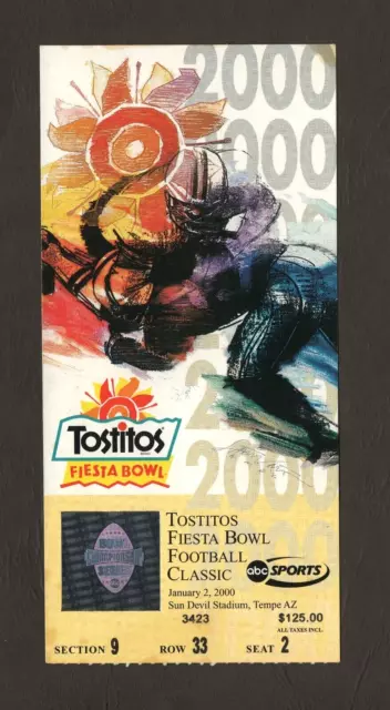 January 2, 2000 Fiesta Bowl Football Ticket Nebraska vs Tennessee  A3323