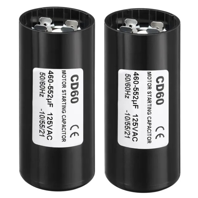 2 Pack Motor Start Capacitor 460-552uF/Mfd 125V 50/60Hz CD60 Run Capacitor