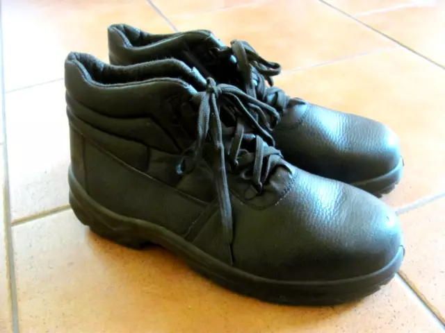 SAFETY WORK BOOTS Black Leather Steel Toe Cap, Size UK 11. Brand New. £ ...