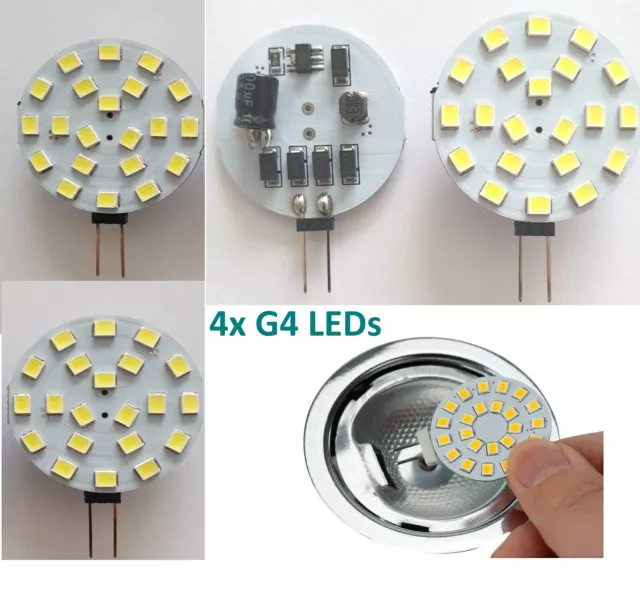 G4 LED Lampe 12V AC DC 2w Warm &Kalt weiß Leuchtmittel Halogenersatz Bi-Pin LEDs