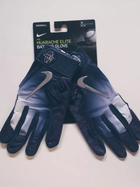Nike Huarache Elite Batting Gloves Navy/Chrome Textured Palm Unisex Medium New