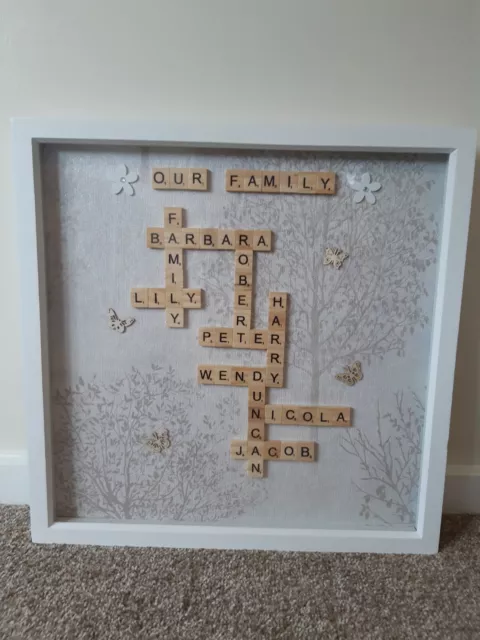 Personalised Family Scrabble Box Frame (Large)