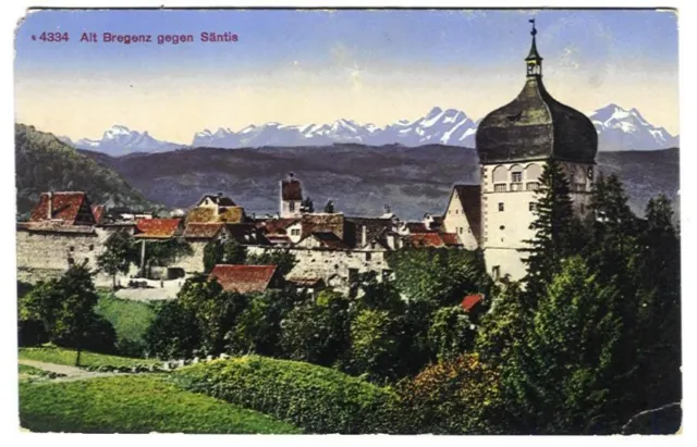 AK Alt-Bregenz gegen Säntis   1919   color